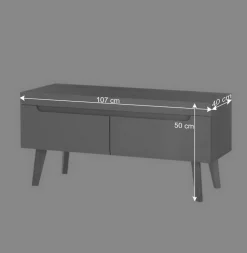 TV Board in Mintgrün mit Eiche - Armina