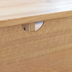 TV Board mit Schiebetüren aus getöntem Glas & Eiche - Fabiella