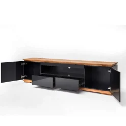 TV Hochglanz Lowboard in Schwarz - Ercurs