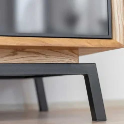 TV Lowboard aus Eiche und Metall - Fabiella