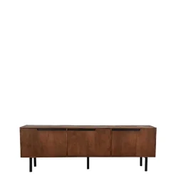 TV Lowboard aus Mangoholz in Dunkelbraun - Enija