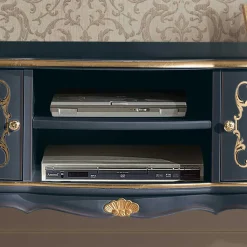 TV Lowboard im Barockstil in Dunkelblau - Otaligo