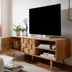 TV Lowboard in Eiche Holzoptik - Senba