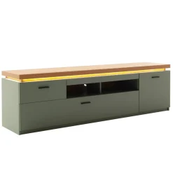 TV Lowboard in Graugrün und Eiche - Kwin
