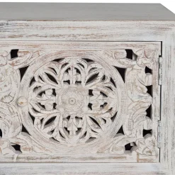 TV Lowboard in Mangoholz White Wash - Fudorus