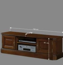 TV Lowboard in Nussbaum mit Metallgriffen - Uno