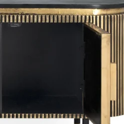 TV Lowboard in Schwarz mit Bronze - Hayato