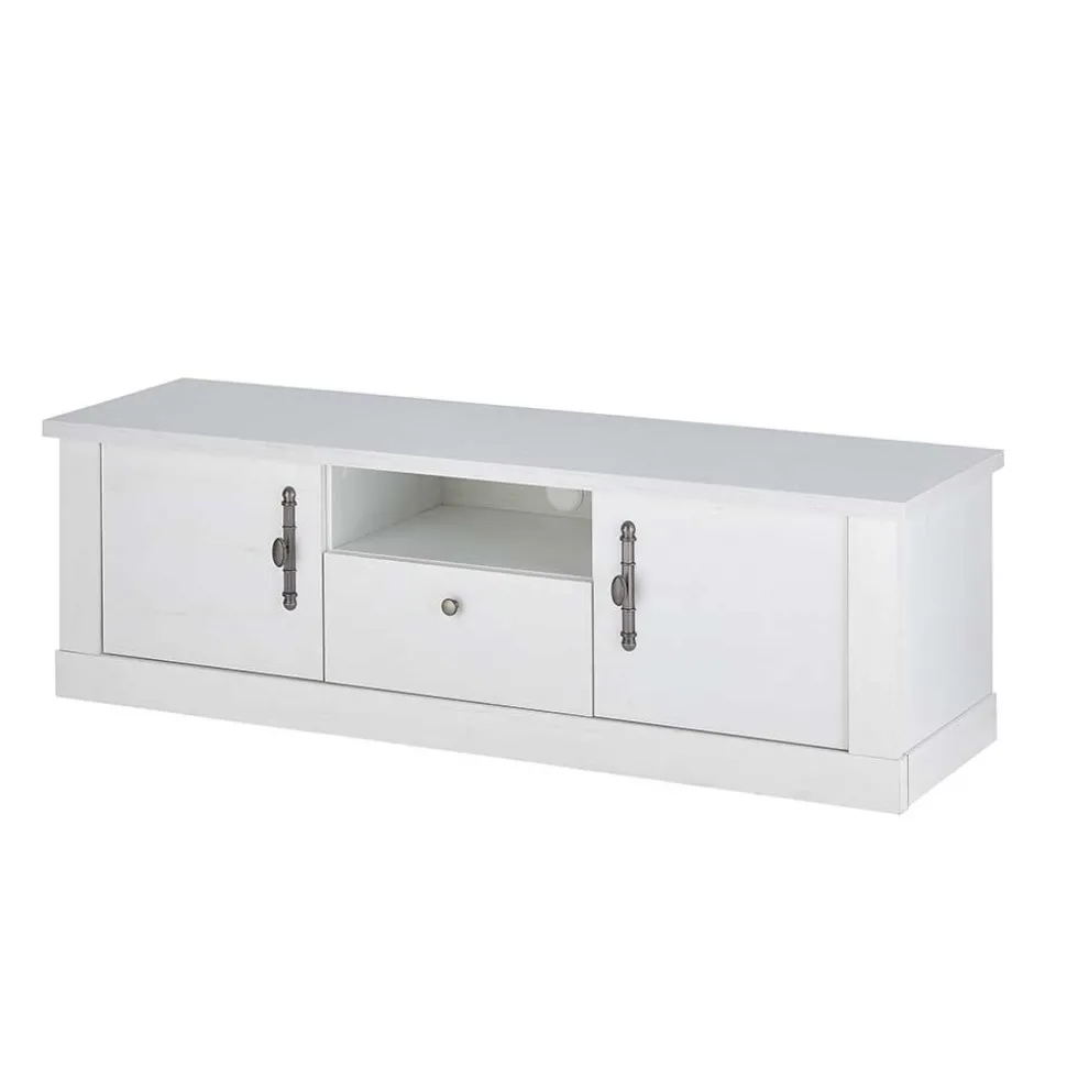 TV Lowboard in weißer Holzoptik Pinie - Liancos