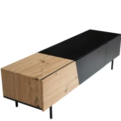 TV Lowboard in Wildeiche Optik & Schwarz - Camplona