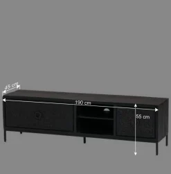 TV Lowboard mit dekorativen Schnitzereien - Namibe