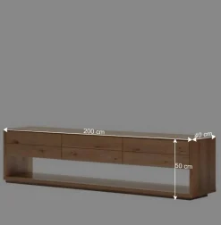 TV Lowboard mit drei Schubladen und Fach - Algaro