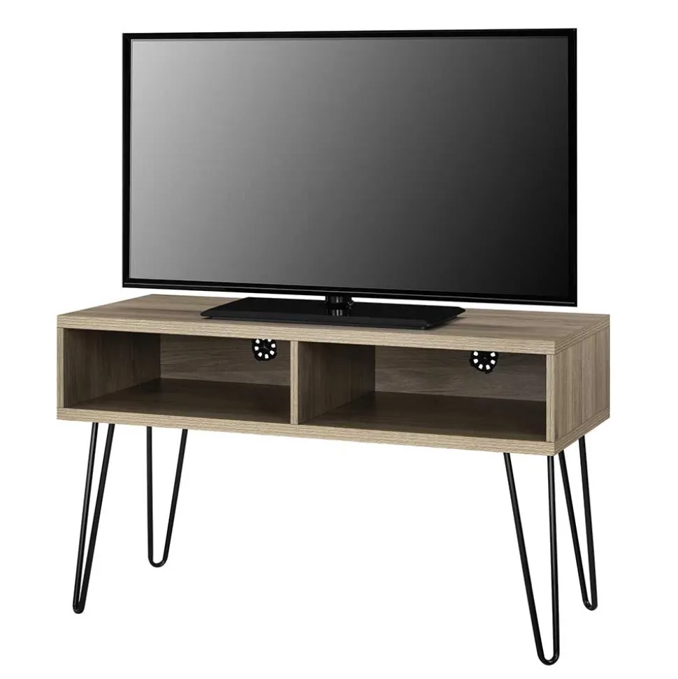 TV Regal in Eiche Holzoptik & Schwarz - Esberg