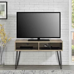 TV Regal in Eiche Holzoptik & Schwarz - Esberg