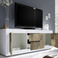 TV Schrank in Holz verwittert - Olvenion