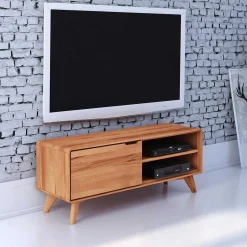 TV Tisch mit Tür & Fächern aus Kernbuche - Junola