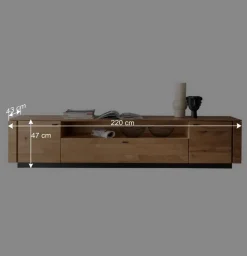 TV Unterschrank aus Wildeiche mit Metallgriffen - Ilfred