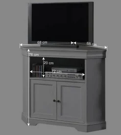 TV Unterschrank für Ecke in Weiß - Zarinas