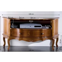 TV Unterschrank im Barock Stil Dentro Nussbaumfarben