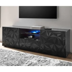 TV Unterschrank in Anthrazit Hochglanz - Kuriasna