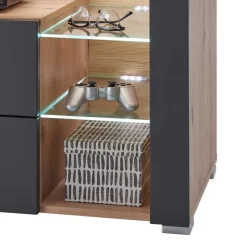 TV Unterschrank in Grau & Asteiche Dekor - Noelle