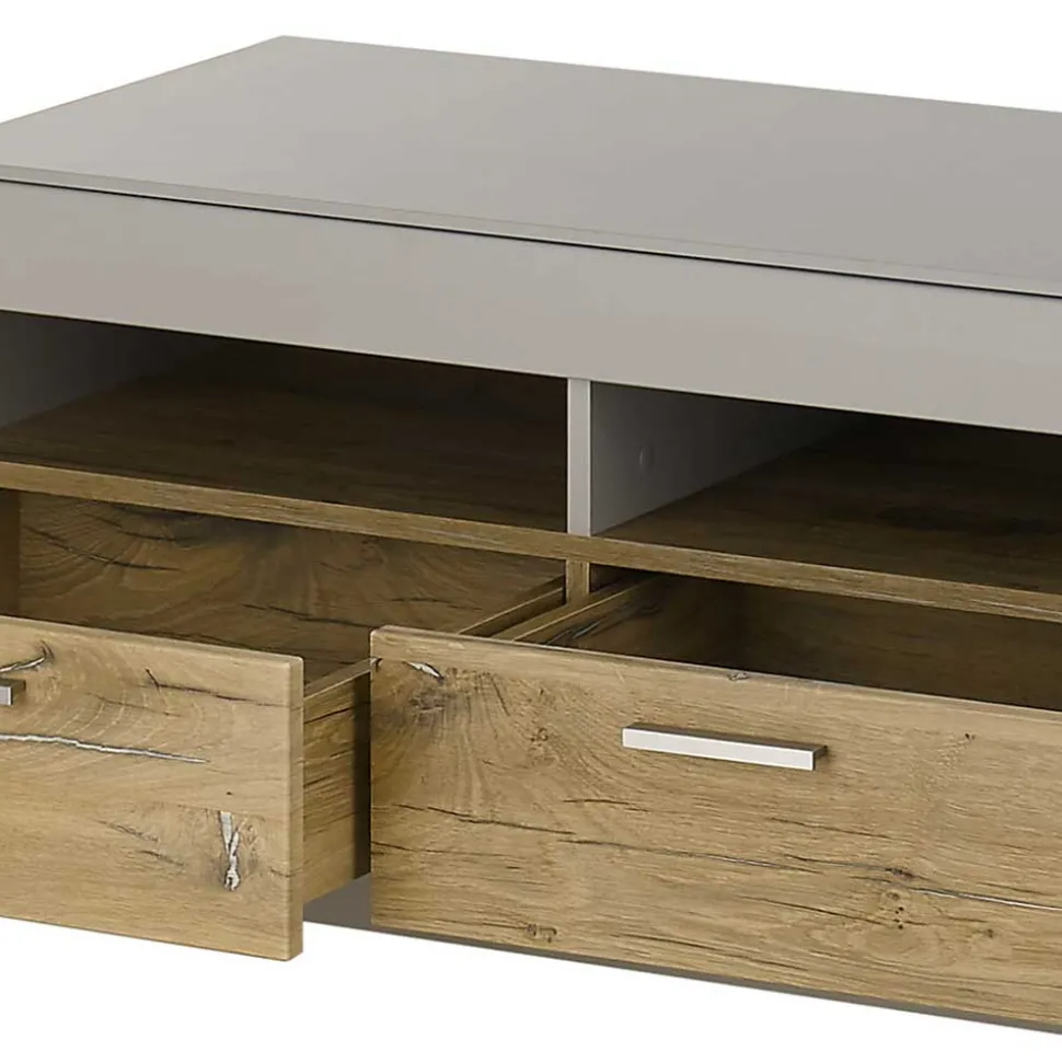 TV Unterschrank in Hellgrau & Zinneiche NB - Lioscas