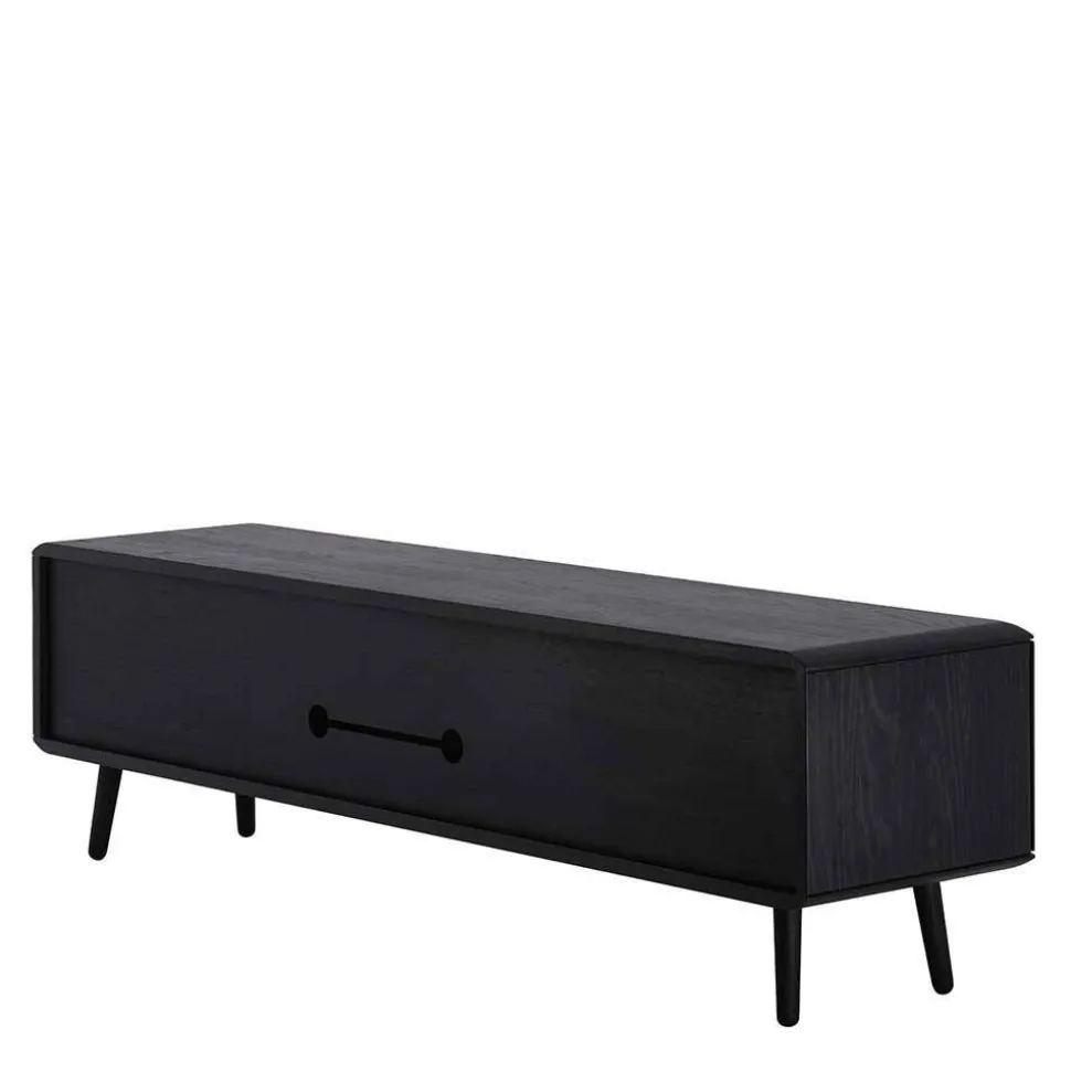 TV Unterschrank in Schwarz aus Eiche - Arathan
