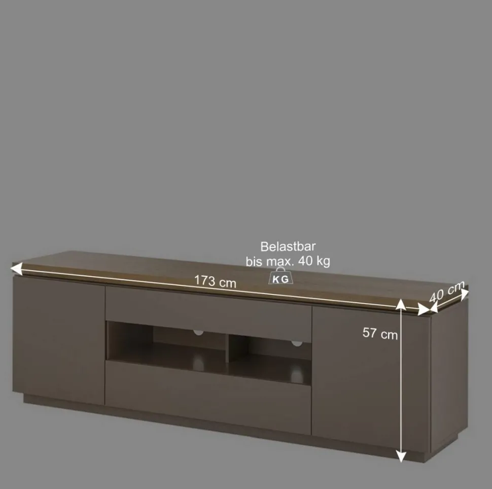 TV Unterschrank in Taupe & Akazie - Anja