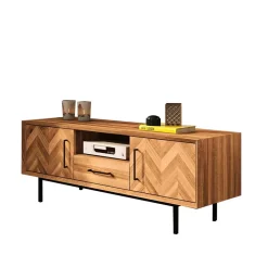 TV Unterschrank mit Fischgrät Design Türen - Kerfa