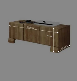TV Unterschrank Vaskov aus Wildeiche Massivholz