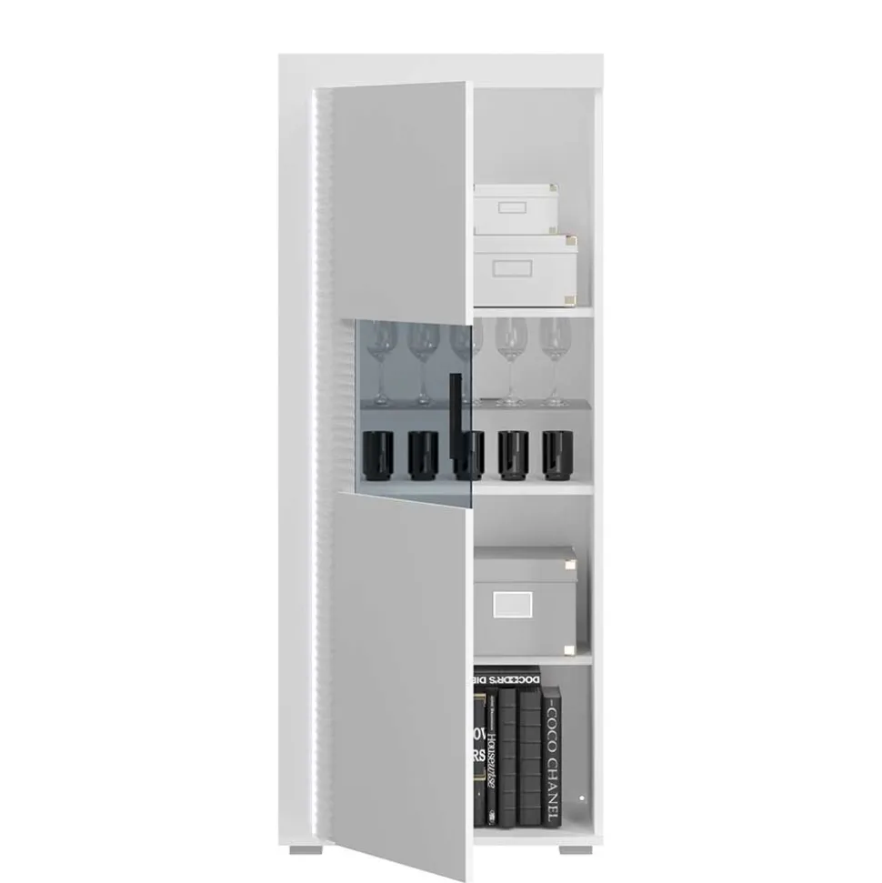 TV Wohnkombination hochglänzend in Weiß - Gomata (vierteilig)