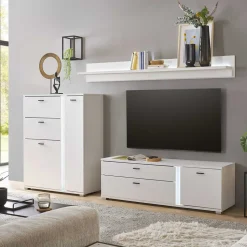 TV Wohnwand beleuchtet Möbelset - Tirol (dreiteilig)