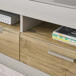 TV Wohnwand in Hellgrau & Zinneiche - Lioscas (fünfteilig)