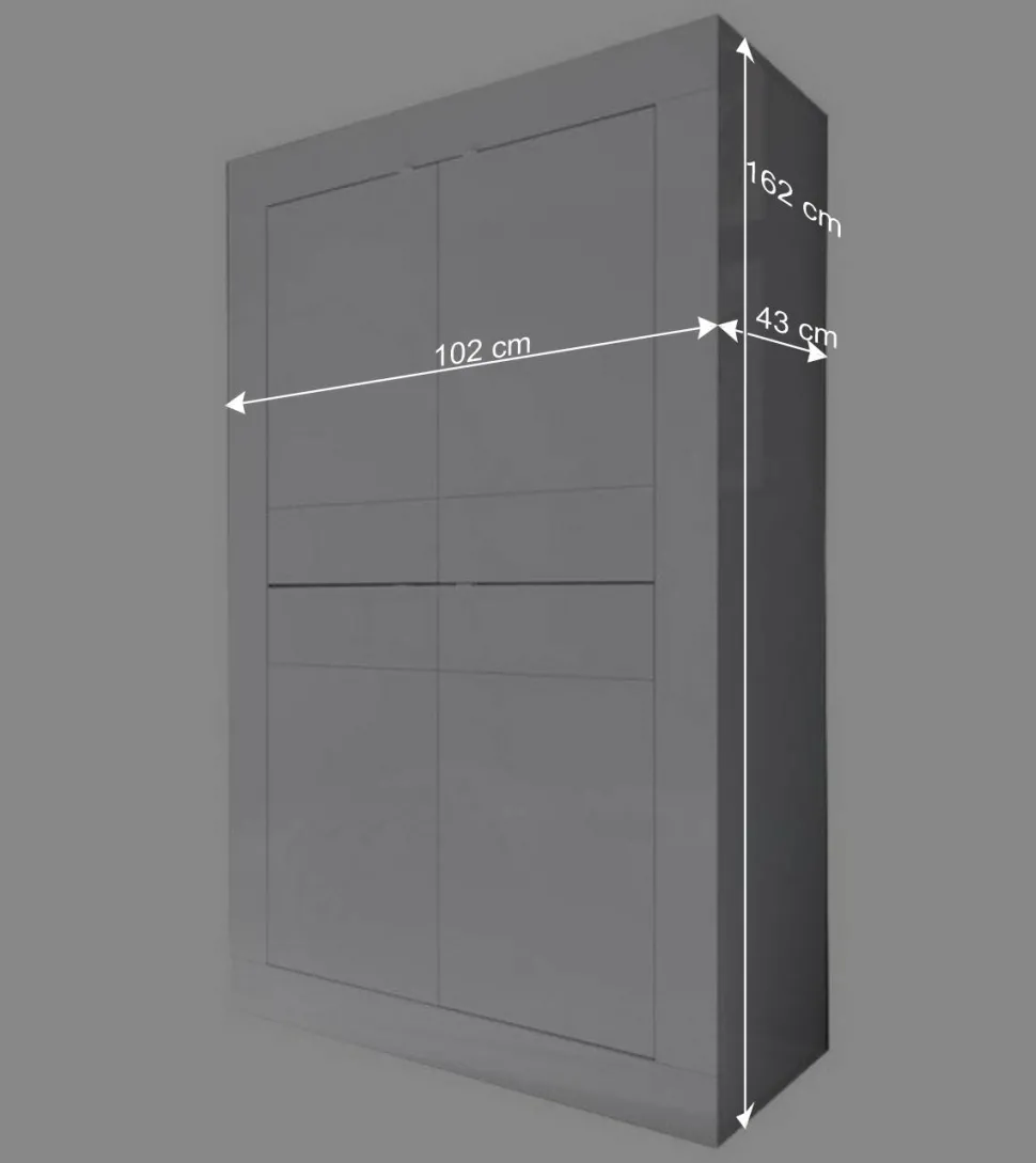 TV Wohnwand in Hochglanz Weiß - Sogno (dreiteilig)