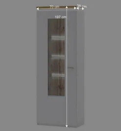 TV Wohnwand in Weiß & Dekor Wildeiche - Caldri (dreiteilig)