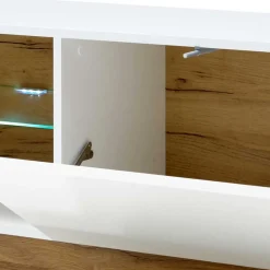 TV Wohnwand in Weiß & Wildeiche - Myrda (vierteilig)