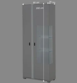 TV Wohnwand Kombi mit Licht - Tirol (dreiteilig)