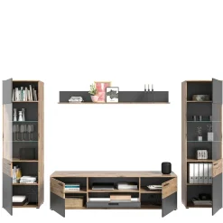 TV Wohnwand Möbel Kombination - Lucios (vierteilig)