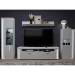 TV Wohnwand Möbel mit LED Set - Gomata (vierteilig)