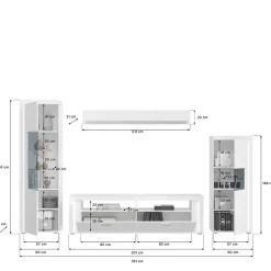 TV Wohnwand Möbel mit LED Set - Gomata (vierteilig)
