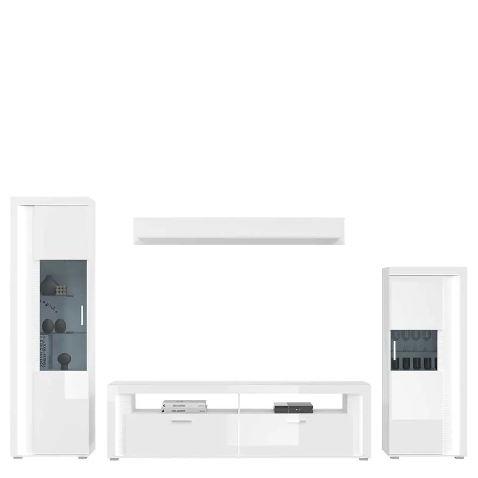 TV Wohnwand Möbel mit LED Set - Gomata (vierteilig)