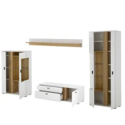 TV Wohnwand Möbelkombi mit LED - Racelyn (vierteilig)