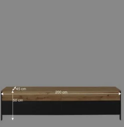 TV Wohnwand Möbelset 194 cm breit - Viligrana (dreiteilig)