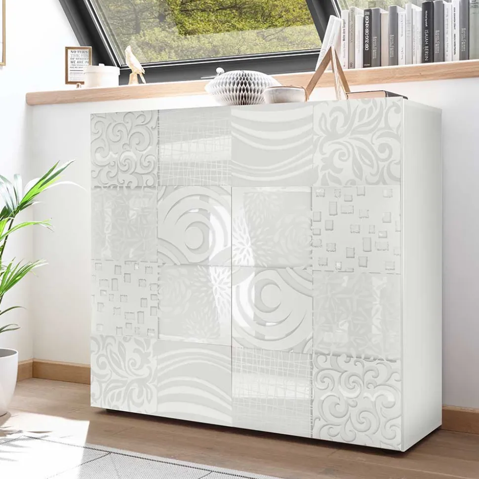 TV Wohnwand Schränke in Weiß - Vascaub (dreiteilig)