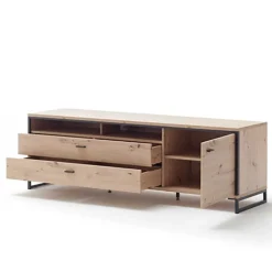 TV Wohnwand Set in Dekor Eiche - Nikdus (dreiteilig)