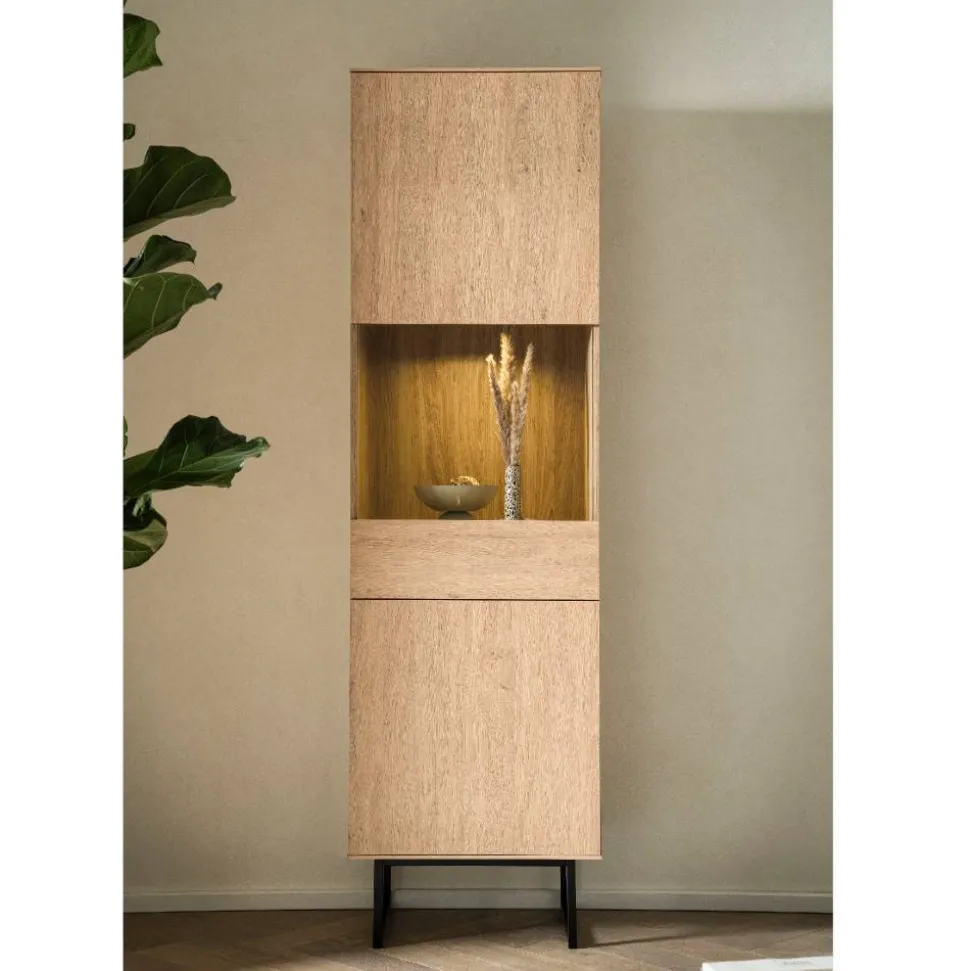 TV Wohnwand Set in Eiche Stone - Jaskin (dreiteilig)