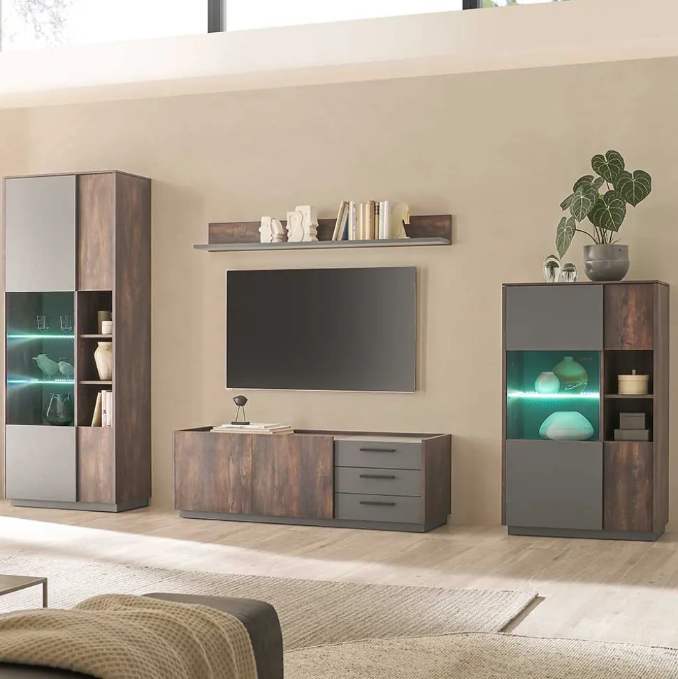 TV Wohwand Kombination modern - Mundo (vierteilig)