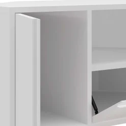 TV-Board für die Ecke in Weiß & Gold - Patinca