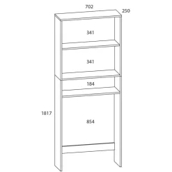 Umbauschrank für Waschmaschinen in Weiß - Daglinda