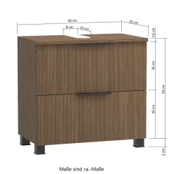 Unterbeckenschrank in dunkler Eiche Holzoptik - Ucaida