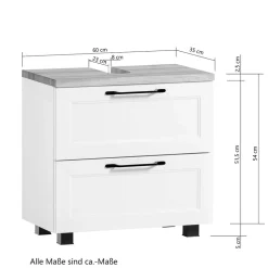 Unterbeckenschrank in Dunkelgrau mit Wildeiche - Novelya